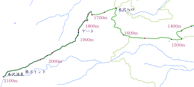 本沢温泉の地図