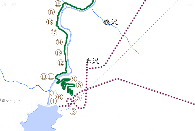 黒部ダム⇒内蔵助谷の地図