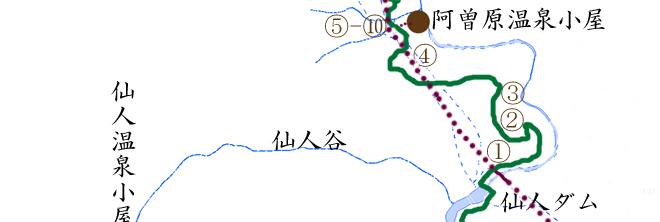 阿曽原温泉の地図